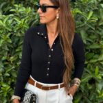 Ribbed knit long sleeve shirt