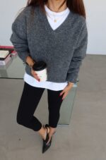 Grey v neck sweater - Image 2