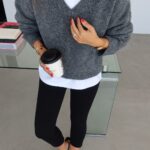 Grey v neck sweater