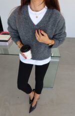 Grey v neck sweater