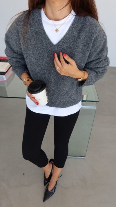 Grey v neck sweater
