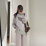 Relaxed - fit turtle neck sweater and wide-leg pants set