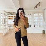 Shimmer gold button-down cardigan