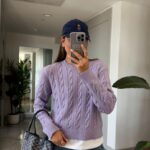 Purple cable -knit sweater