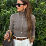 Ribbed knit long sleeve shirt