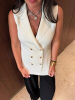 Sleeveless double breasted vest