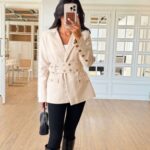 Blazer with belted waist