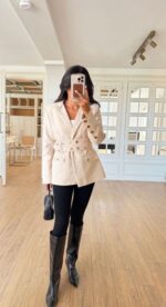 Blazer with belted waist