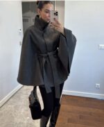 Belt detailed stamped poncho - Image 2