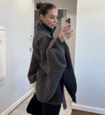 Belt detailed stamped poncho - Image 3