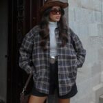 Oversized plaid flannel shirt