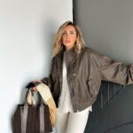 Brown leather jacket