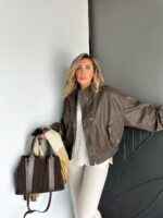 Brown leather jacket