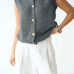 Gold buttoned knit vest