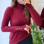 Burgundy wool turtleneck