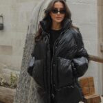 Black oversized puffer jacket