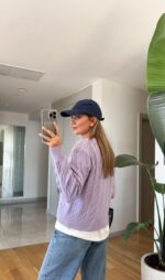 Purple cable -knit sweater - Image 2