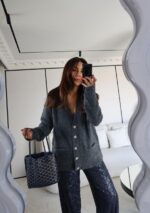 Double pocket button stone cardigan