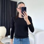Black knit top
