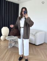 Brown button-up cardigan