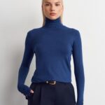 Navy Blue wool turtleneck