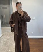 Brown bomber style jacket