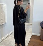 Black satin effect two-piece set - Image 3