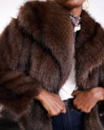 Brown fur jacket - Image 3