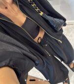 Black satin effect two-piece set - Image 2