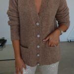Double pocket button stone cardigan