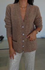 Double pocket button stone cardigan