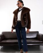 Brown fur jacket - Image 4