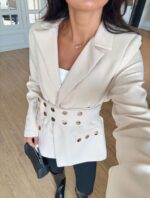 Blazer with belted waist - Image 2