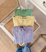 Yellow cable - knit sweater - Image 2