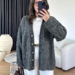 Grey botton up cardigan