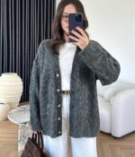 Grey botton up cardigan