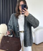 Grey botton up cardigan - Image 2