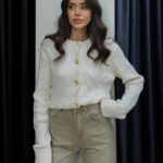 Off white cable knit cardigan