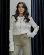 Off white cable knit cardigan