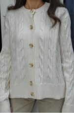 Off white cable knit cardigan - Image 2