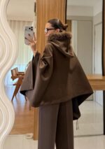 Brown wool poncho - Image 2
