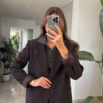 Dark brown oversized blazer