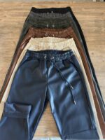 Black leather crop pants - Image 2