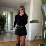 Black skort with a belt