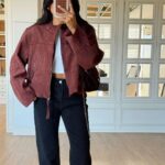 Burgundy suede jacket
