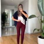 Burgundy oysho high waist lycra leggings
