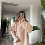 Off white knit half zip sweater