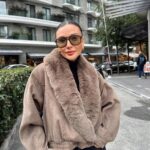 Brown jacket with fur collar