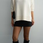 Off white short sleeve sweater