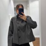 Dark grey wool-blend jacket